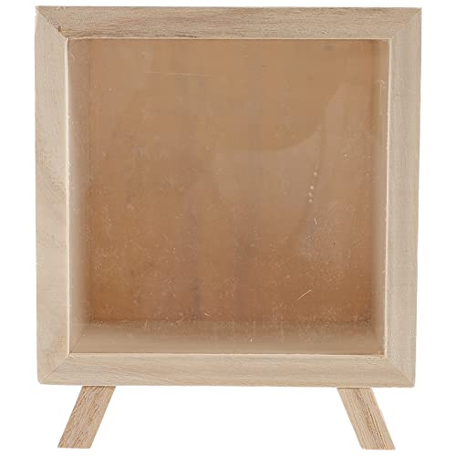1Pc Piggy Bank, Wooden Piggy Bank Clear Piggy Bank Savings Box Tip Jar Savings Jar Decorative Shadow Box Clear Tips Coin Bank Money Jar for Money Coin Cash Saving, Deposit Only
