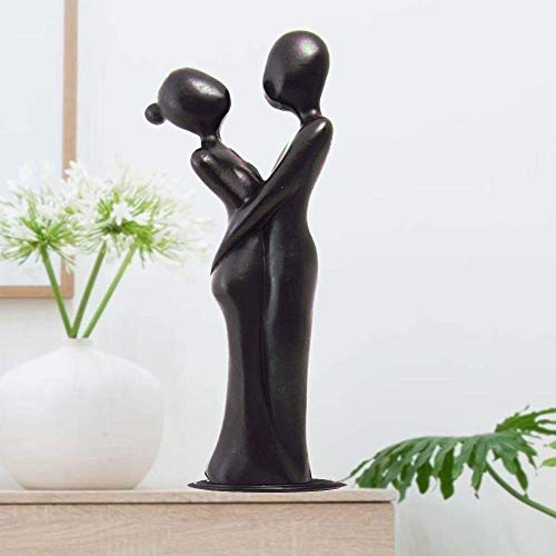Dancing Couple Sculpture - Contemporary Abstract Lovers Figurine For Him And Her - Romantic Husband Wife Statue - Resin 8 Inch Black #TOP1