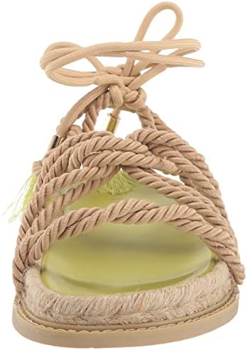 A | X ARMANI EXCHANGE Women's String Rope Sandals Flat, Natural + Mirage, 7 | Image 1