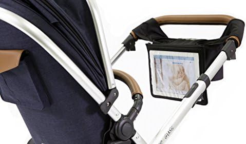 guzzie+Guss Parent Stroller Media Console, Fits Most Stroller Handles, Features Two Insulated Cup-Holders, A Centered Storage compartment, A Front Tactile Pocket, & A Removable Tablet Holder, Black