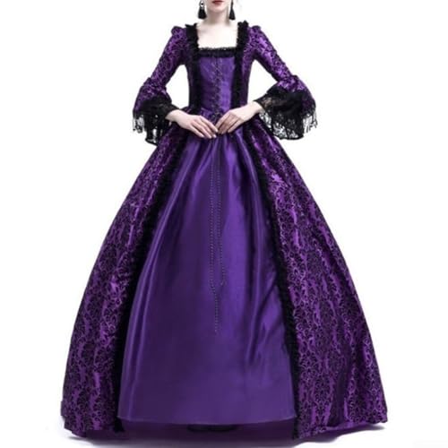 Robe de bal rétro avec dentelle délicate, une tenue médiévale d'exception pour femme