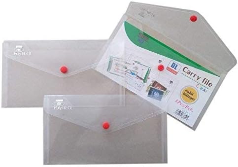 ARK Carry File Popper Wallet File with Press Stud Closure [Pack of 5] (Clear, A7)
