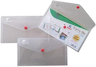 ARK Carry File Popper Wallet File with Press Stud Closure [Pack of 5] (Clear, A7)