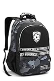 Mochila Escolar Juvenil Futebol Soccer FC, Grande, Reforçada, Com Compartimentos, Tema Esportivo
