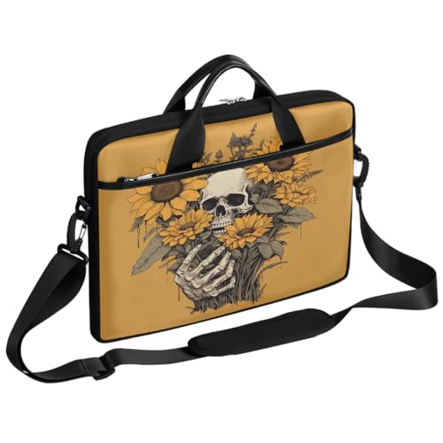 Bolso para portátil con estampado girasol Skull 15 pulgadas miniatura 1
