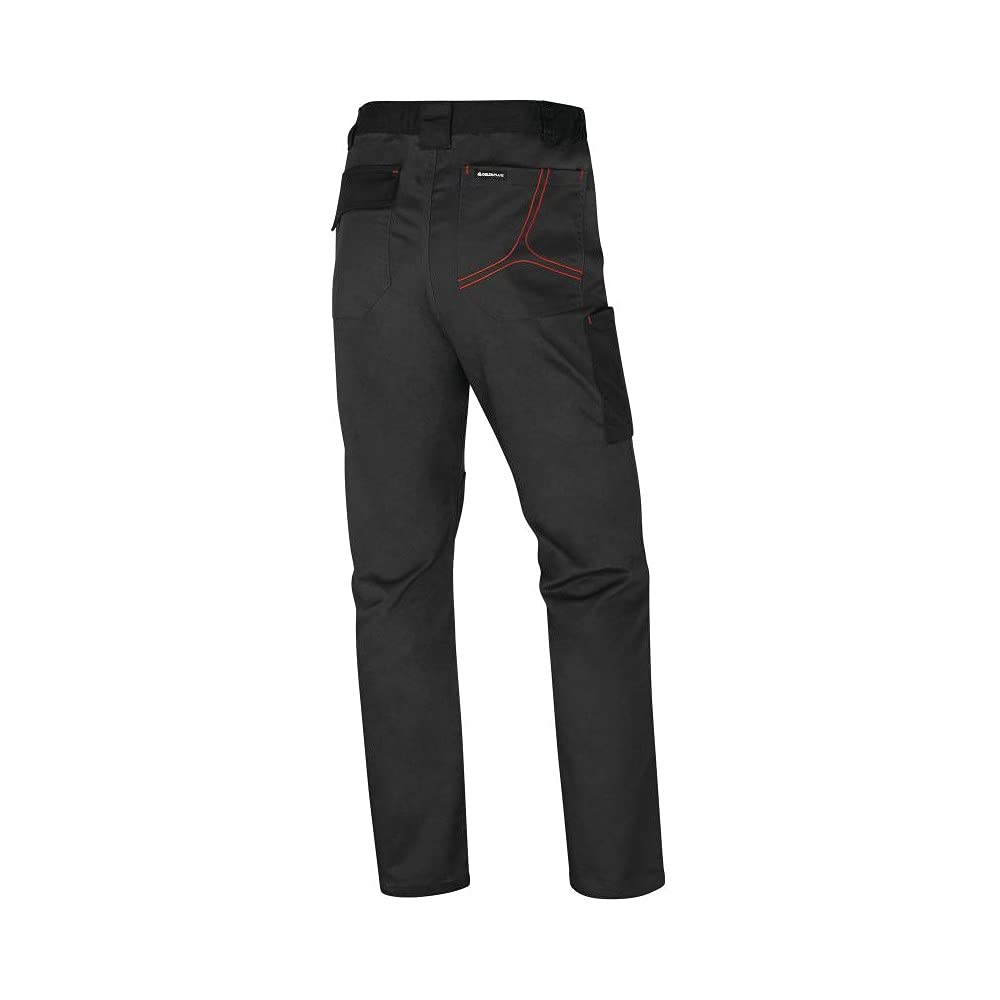Delta plus Pantalón de Trabajo elástico Mach 2 M2PA3STR 260 g/m², Gris-Rojo, XL