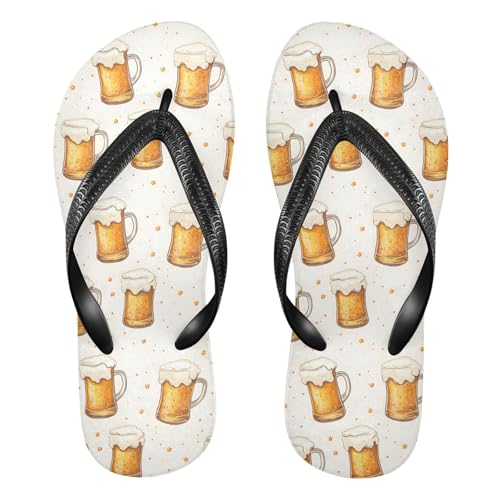 Flip Flop Sandals Beer Pattern Print for Men and Women for Beach Outdoor XS