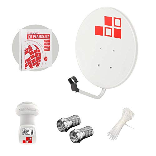 Diesl.com - Kit Antenas parabólicas de televisión satélite Digital - 50cm + LNB + Conectores + 10x Bridas