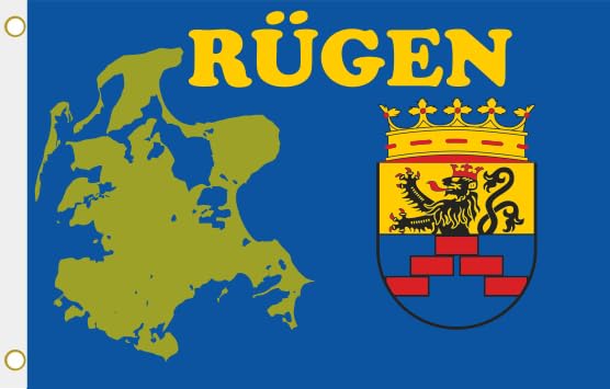 Drapeau de la carte de Rügen 90 x 150 cm pavillon U24 extérieur