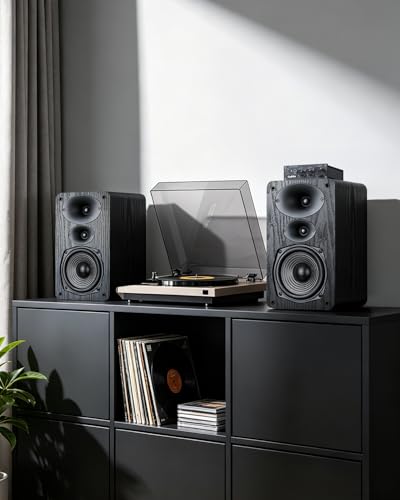 Image of Saiyin 3-Way Passive Bookshelf Speakers 5.25inch Woofer