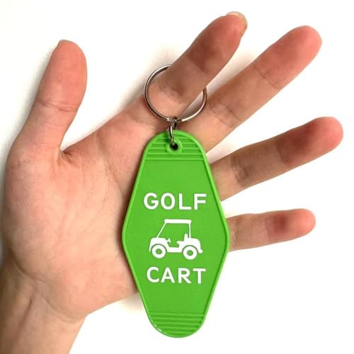 Image of 2pcs Golf Cart Keychain Plastic Retro Motel Golf Cart Key Chain for Women Men
