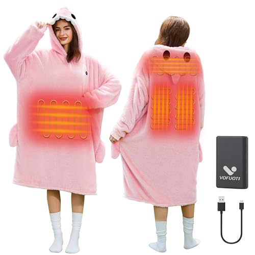 Wearable Heated Blanket,Cordless Electric Blanket with 16000mAh Battery,Oversized Blanket Throw Shawl with Sleeve Gray One Size