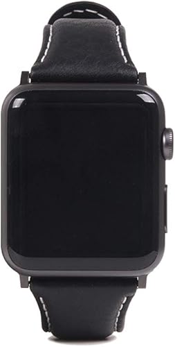 Miniatura 2 de Correa de cuero curtido vegetal hecha a mano para Apple Watch de 424445461.929 in, D6 Italian Minerva Box Cuero, acabado de color profundo, caja