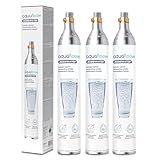 AquaFloow CO2 Zylinder für Wassersprudler Premium 600 ml, Kartusche für Sprudelwasser, Kohlensäure Cylinder bis zu 60 L, Ersatz kompatibel mit SodaStream, Aarke- 3 Stück