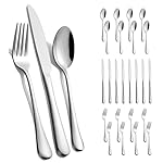 24-Piece Silverware Set for 8 - Stainless Steel Flatware Cutlery Set Service for 8, Mirror Polished Flatware Set Include Forks Spoons Knives for Home, Wedding, Restaurant, Dishwasher Safe