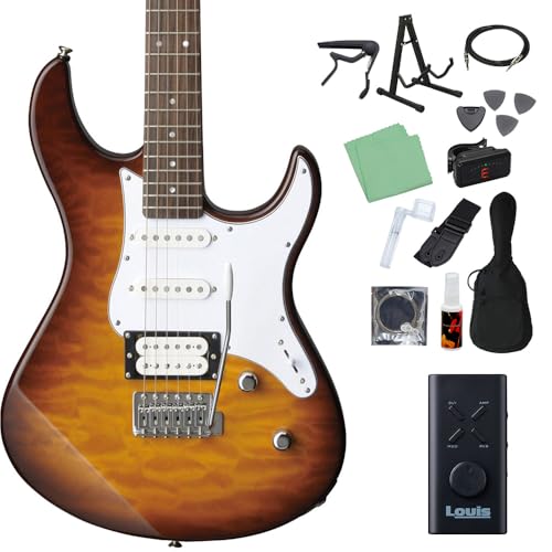 YAMAHA PACIFICA212VQM TBS エレキギター 初心者14点セット 【ヘッドホンアンプ付き】 タバコブラウンサンバースト ヤマハ