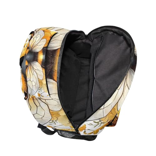 ALAZA Yellow Daisy Bee Bumblebees Backpacks for Girls Boys Elementary School Bag Kids Bookbag Personalized Travel Daypack 3rd 4th 5th Grade Rucksack 16in Laptop Back Pack3