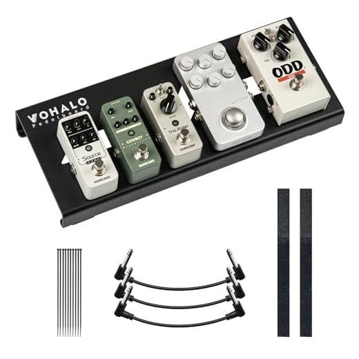 VOHALO mini pedalera de guitarra caja de aluminio pedalboard guitarra tabla de efectos con cinta para pedales, brida para cables, cable de conexión negro