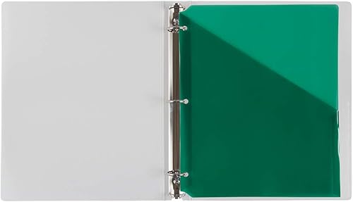 Miniatura 3 de JAM PAPER Separadores de plástico para carpetas con bolsillo, 11 316 x 9 14, color verde, paquete de 6