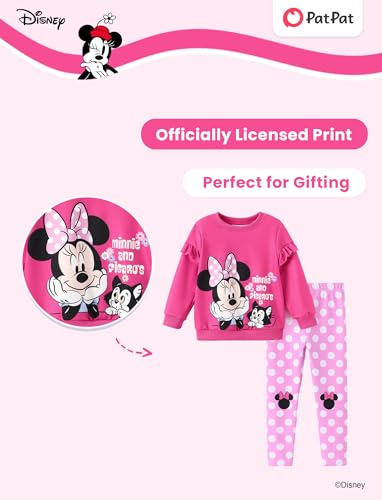 Image of Disney Frozen Minnie Mouse Stitch Princess Fall Toddler Girl Outfit 2 Piece Girl Clothes Long Sleeve Sweatshirt and Leggings