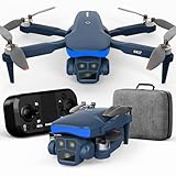 Drone con Fotocamera HD 1080P, Obiettivo Regolabile A 90°, Drone Pieghevole con Motore Brushless, Controllo con Gestualità, Avvitamenti 3D, Modalità Headless, Perfetto Per Principianti e Adulti