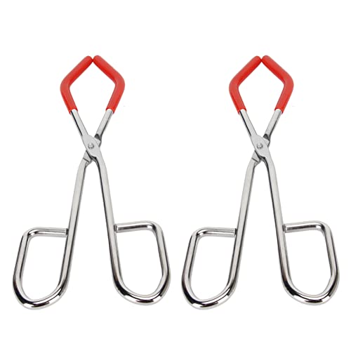 2pcs Labs Beaker Tongs, Laboratory Cup Beaker Clip Pliers Tool, Red Rubber Coated Ends, Durable Beaker Clip Pliers Tool Used in Laboratories and Household