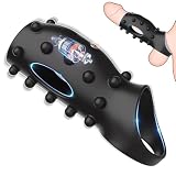 Roluck Penisring Penishülle Vibrator, 10 Vibrationen Penismanschetten mit Hoden Cock Ring Penis Sleeve G Punkt Stimulation Sex Spielzeug für Paare Extrem