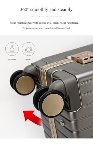 Lightweight Aluminum Carry On Luggage Hardshell Spinner Suitcase with 360° Silent Wheels, TSA Lock, Perfect for Business Travel, College Students, Men,Women (black, 26inch)4