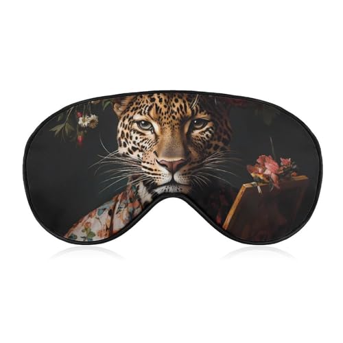 Painter Leopard Sleep Mask Eye Shade Cover Adjustable Strap for Travel Lunch Break Women Men