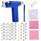 VANANA Kit de herramientas profesionales de acero inoxidable para piercing de oreja, nariz, ombligo, con tapones para aretes, One Size, Acero aleado Plástico Acero inoxidable, Diamantes de imitación