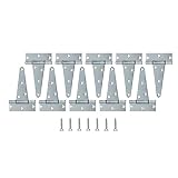 HOME MASTER HARDWARE 5 in Heavy T Hinges Zinc Plated Shed Storage Gate Barns Tee Hinges with Screws