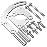 SBC Power Steering Pump Bracket Kit - Adjustable V-Belt Slotted 305 327 383 5.0L 5.7L V8 LWP Low Mount Power Steering Pump Bracket Compatible with Chevy 350 Small Block Long Water Pump