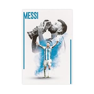 Messi Posters Soccer Wall Art Canvas Poster Wall Art Decor Print Picture Paintings for Living Room Bedroom Decoration Unframe:12x18inch(30x45cm)
