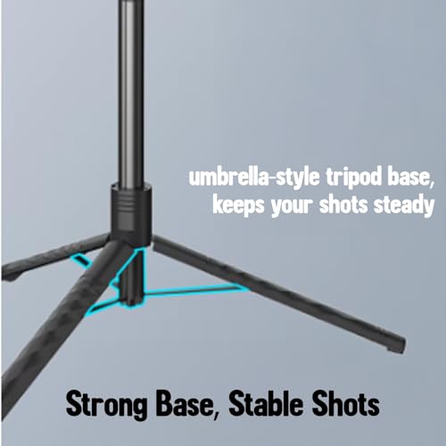 Image of Kratos 69 Inch Tripod Stand for Phone with 360 Rotating Pan Handle, Extendable 3-Leg Tripod with Bluetooth Selfie Stick for Video Shooting, Travel, Compatible with iPhone, GoPro, Smartphones