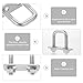 Cabilock 4 Pieces M8x25x50mm Stainless Steel U-Bolts U-Shaped Tube Clamps Industrial Fasteners Replacement Wear-Resistant Hardware for Tubing Applications