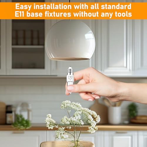 JDE11 120V 75W Halogen Bulbs,T4 JD E11 Mini Can 75W Tungsten Halogen Candelabra Bulb Dimmable,Warm White 2800K Replacement E11 LED Light Bulb for Chandeliers/Ceiling Fan/Cabinet Light,4 Pack