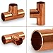 Supply Giant DDUF0012-5 Tee Copper Fittings With Sweat Ends, 1/2 (1 pack, 5 count)