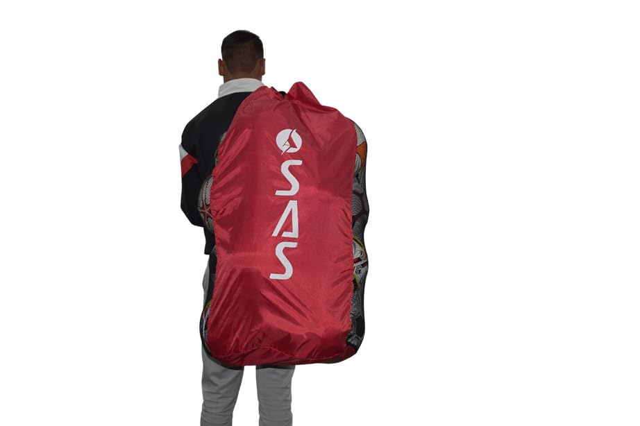Image of SAS SPORTS Football Carry Bag (10-12 Balls) - 2 Strips -Multi -Color (RED)