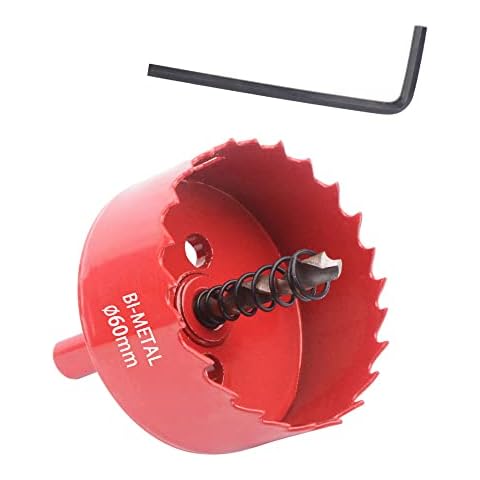 Bi-Metal Hole Saw 60mm HSS Hole Saw Drill Bit Cutting Circular Holes for Wood Plastic Drywall Plywood Thin Metal Ceiling Lights Hole Cut Cover