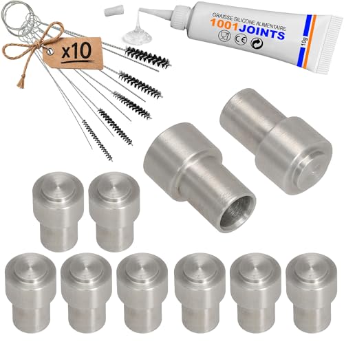 Lote de 10 tapas de aluminio para válvula de desagüe PISTÓN VÁLVULA DE Drenaje UNIDAD DE PERCOLACIÓN GRUPO RAMA MÁQUINA DE CAFÉ REEMPLAZO COMPATIBLE CON JURA IMPRESSA GIGA KRUPS FRANKE AEG ETC…