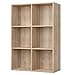 Produktbild Homfa Bücherregal Regal mit 6 Fächern Raumteiler Standregal Büroregal Aktenregal Ordnerregal, helleiche 65.5x29.5X 97cm