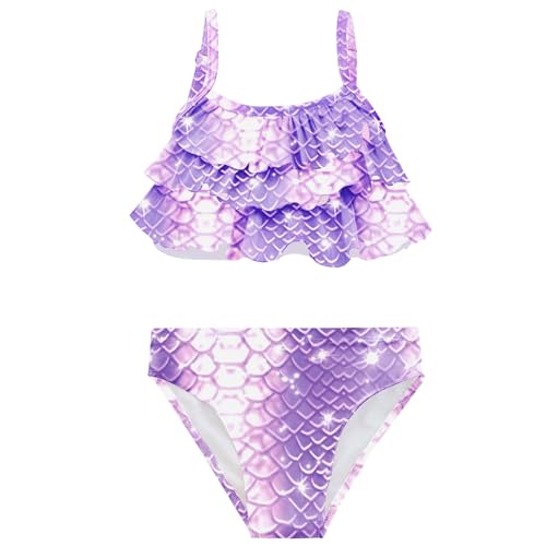 Image of GALLDEALS Girls 3 Piece Swimsuit Bathing Suits Bikini with Cover Up Skirt 3 to 12 Years