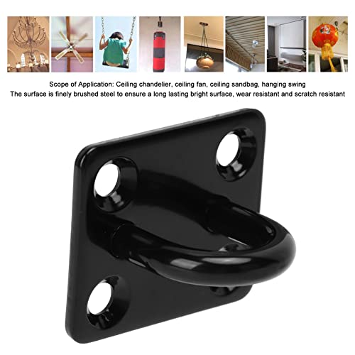 Yuecoom 5 Stück Edelstahl-Deckenhaken, verdickte verstärkte tragende Türschnalle Befestigungsschnalle Ösenplatte für Deckenleuchter, Deckenventilator schwarz