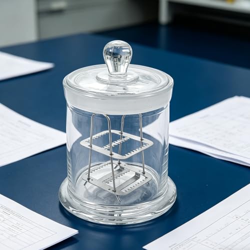 Tarro de tinción de vidrio con base estable y capacidad de 26 muestras SEWACC 7