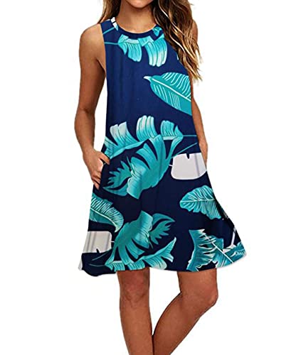 Image of Summer Dresses for Women Casual Sleeveless Swing Sundress with Pockets