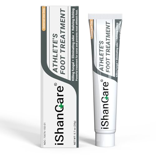 Image of ishancare Extra Strength Antifungal Foot Cream (0.7oz) - Natural Herbal Treatment for Athlete's Foot - Relieves Itching, Burning, Cracking & Fungal Infections