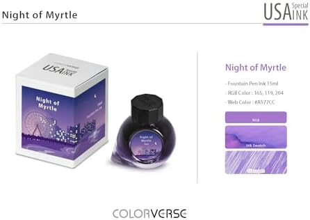 Colorverse Ink - USA Special Series - South Carolina - Night of Myrtle (15ml) Fountain Pen Ink image 5