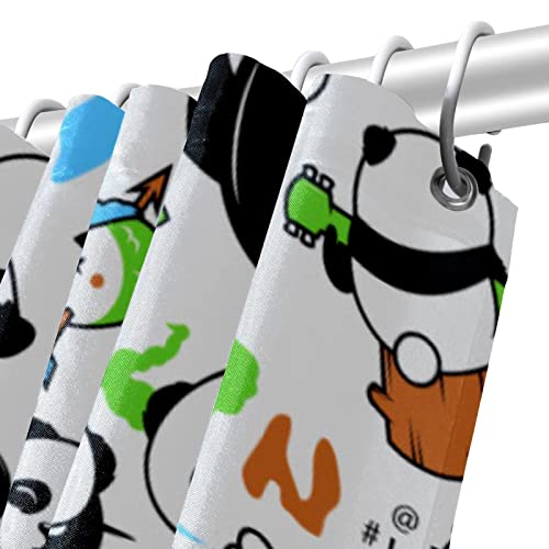Rideau de douche panda 183x183 cm imperméable et sans couture - 6