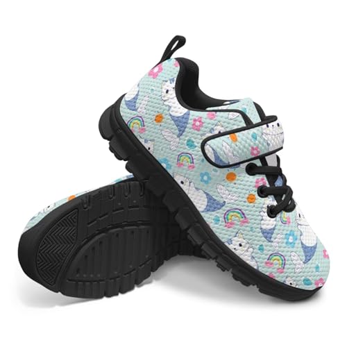 Girls Animal Print Sneakers Lightweight Breathable Tennis Shoes Slip on Running Walking Shoes with One Strap