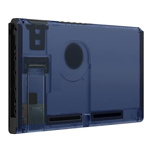 eXtremeRate Clear Deep Ocean Blue Console Back Plate DIY Replacement Housing Shell Case for Nintendo Switch Console with Kickstand – Console NOT Included